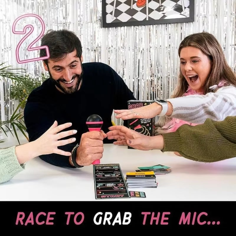 Lucky Egg Exciting Grab the Mic the Family Karaoke Game Multiplayer Players Board Game for Bad Singers Lyric Cards