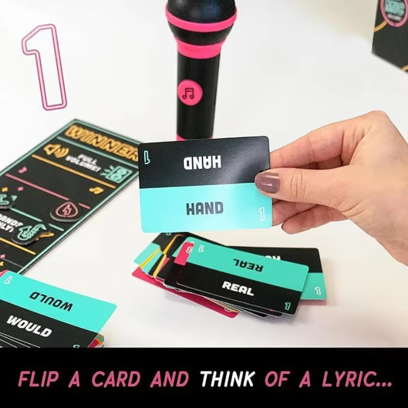 Lucky Egg Exciting Grab the Mic the Family Karaoke Game Multiplayer Players Board Game for Bad Singers Lyric Cards