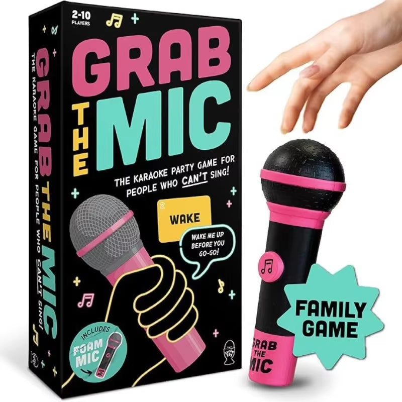 Lucky Egg Exciting Grab the Mic the Family Karaoke Game Multiplayer Players Board Game for Bad Singers Lyric Cards